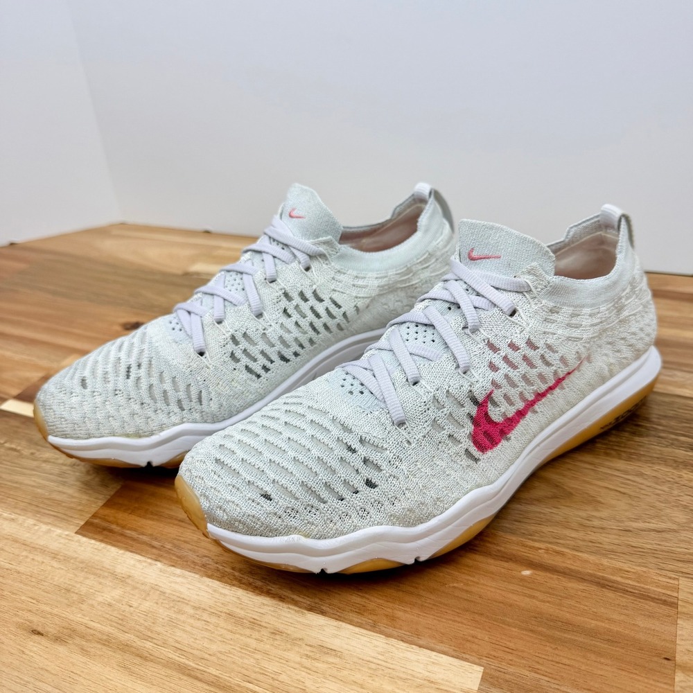 Nike Zoom Fearless Flyknit Womens Training Shoes Platinum Pink 850426-101 Size 7
